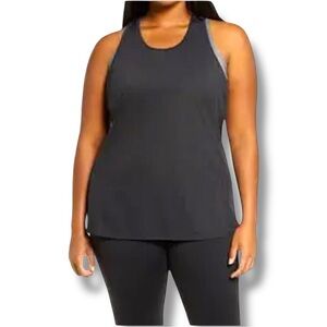 ZELLA Nova Perforated Racerback Tank - Black Plus 2X